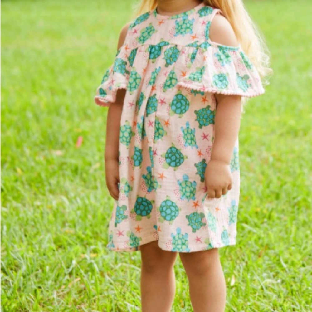 Mud Pie pink Turtle Toddler Dress 4T